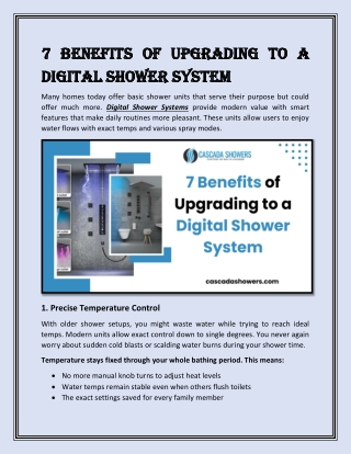 7 Benefits of Upgrading to a Digital Shower System