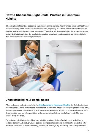 How to Choose the Right Dental Practice in Hasbrouck Heights