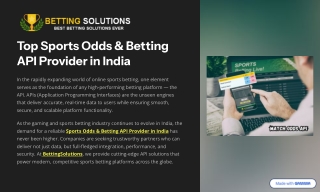 Top Sports Odds & Betting API Provider in India