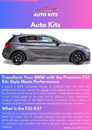Transform Your BMW with the Premium F33 Kit Style Meets Performance