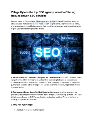 Village Kyte is the top SEO agency in Noida Offering Results Driven SEO services