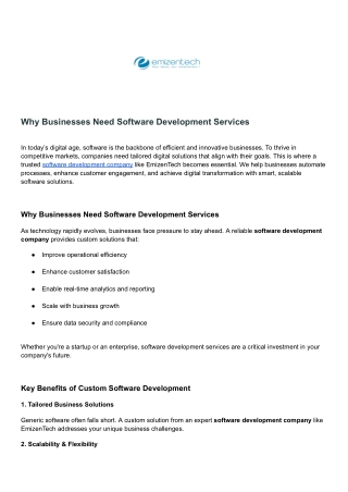Why Businesses Need Software Development Services