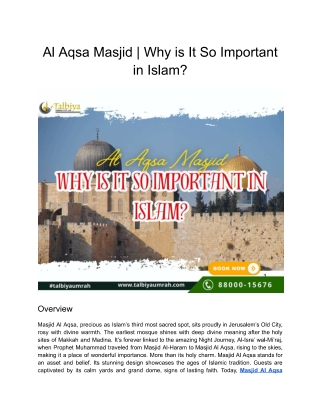 Al Aqsa Masjid | Why is It So Important in Islam?