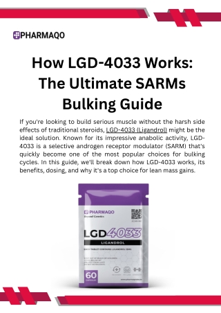 How LGD-4033 Works The Ultimate SARMs Bulking Guide