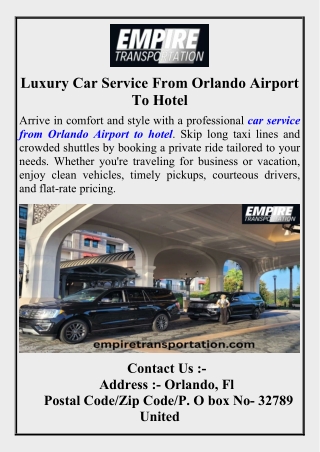 Luxury Car Service From Orlando Airport To Hote