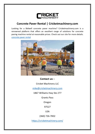 concrete paver rental