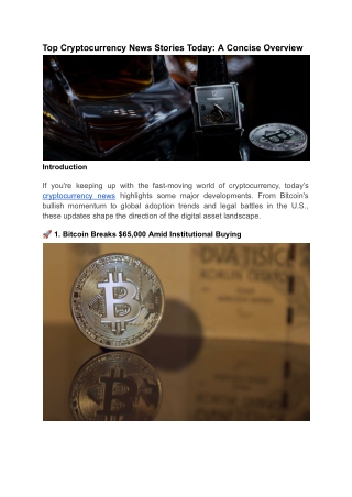 Top Cryptocurrency News Stories Today_ A Concise Overview