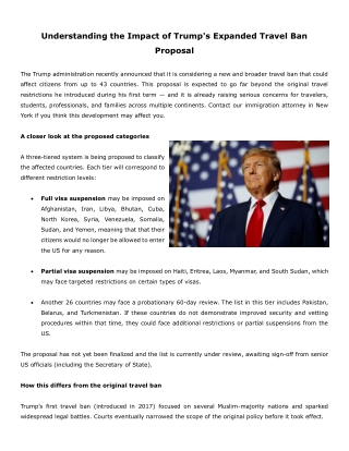 Understanding the Impact of Trump's Expanded Travel Ban Proposal