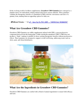 Greenbow CBD Gummies