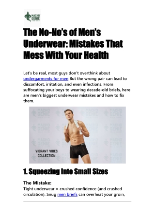 The No Nos of Mens Underwear Mistakes That Mess With Your Health