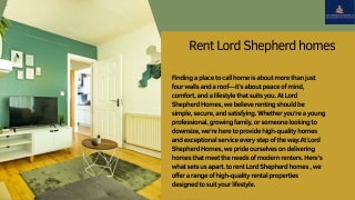 Rent Lord Shepherd homes