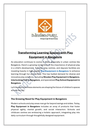 transforming learning spaces with play equipment