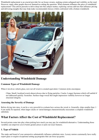 What Factors Affect the Cost of Windshield Replacement?