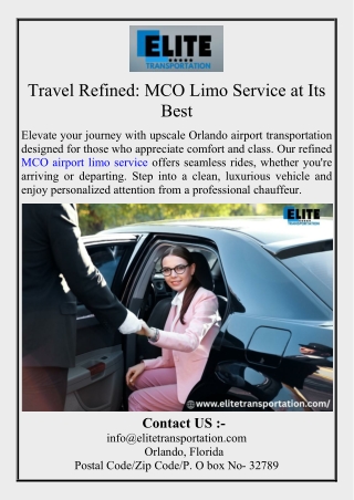 Travel Refined MCO Limo Service at Its Best