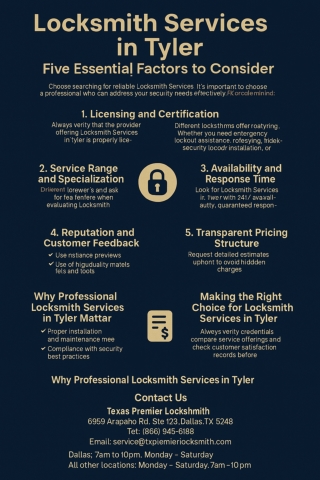 Locksmith Services in Tyler: 5 Key Factors to Consider for Your Security Needs