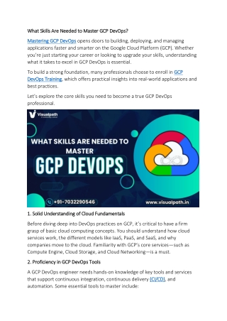 what skills are needed to master gcp devops what