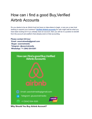 how can i find a good buy verified airbnb accounts
