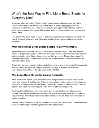 What’s the Best Way to Find Mens Boxer Shorts for Everyday Use_