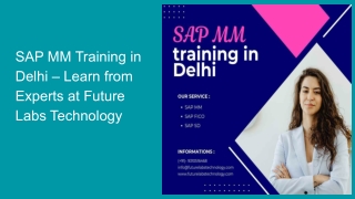 SAP MM Training in Delhi – Learn from Experts at Future Labs Technology