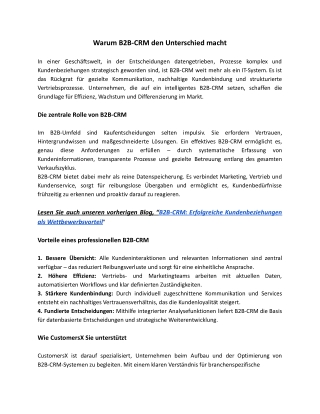 warum b2b crm den unterschied macht