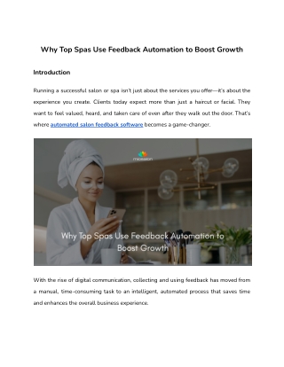 Why Spas Are Switching to Feedback Software