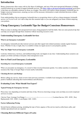 Cheap emergency locksmith tips for budget-conscious homeowners.