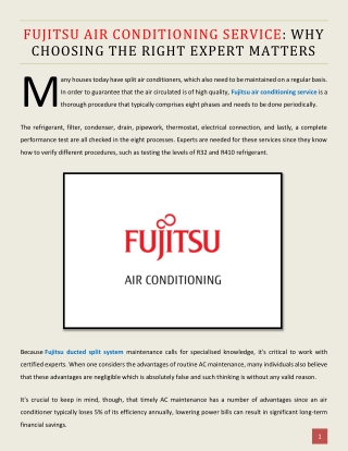 fujitsu air conditioning service why choosing