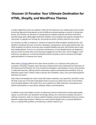 Discover UI Paradox Theme and Templates.