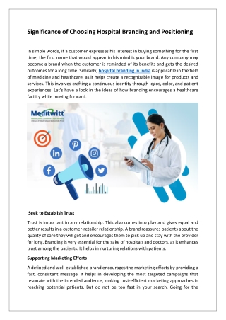 significance of choosing hospital branding