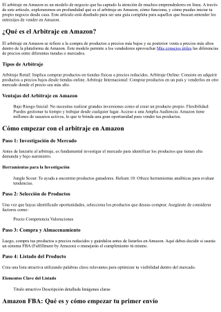Arbitraje en Amazon: Qué es y cómo comenzar desde casa