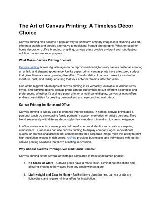 Bring Your Walls to Life with Canvas Printing