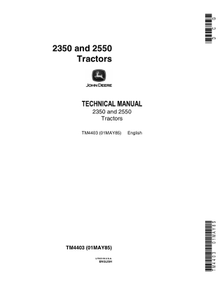 JOHN DEERE 2350 TRACTOR Service Repair Manual Instant Download (tm4403)