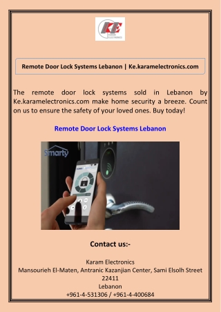 remote door lock systems lebanon