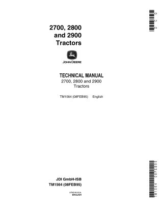 John Deere 2700 Tractor Service Repair Manual Instant Download (tm1564)