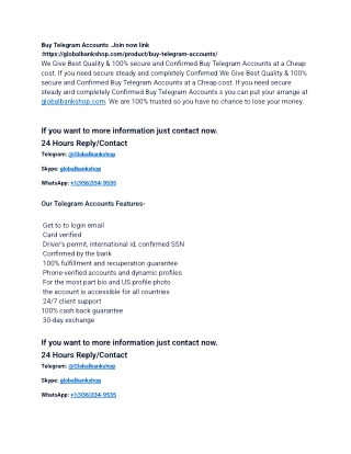 Buy Telegram Accounts - CheapBulkAccounts2024
