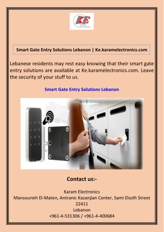 smart gate entry solutions lebanon