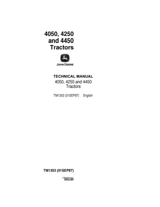 JOHN DEERE 4050 TRACTOR Service Repair Manual Instant Download (tm1353)