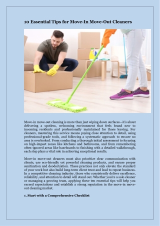 10 essential tips for move in move out cleaners
