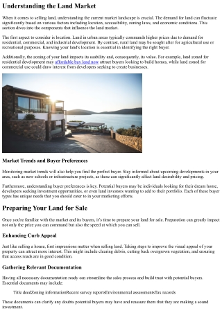 understanding the land market