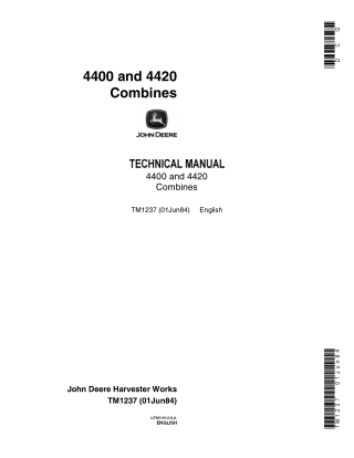 John Deere 4420 Combines Service Repair Manual Instant Download (tm1237)