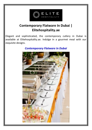 Contemporary Flatware In Dubai  Elitehospitality.ae