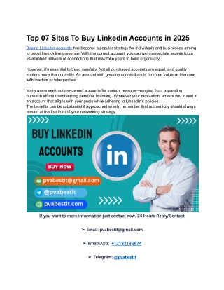 Top 07 Sites To Buy Linkedin Accounts in 2025