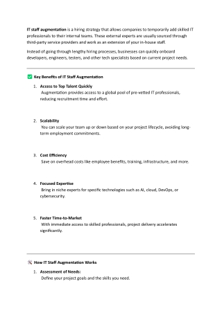 it staff augmentation is a hiring strategy that