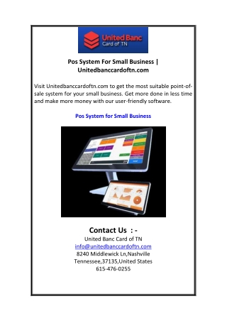pos system for small business unitedbanccardoftn