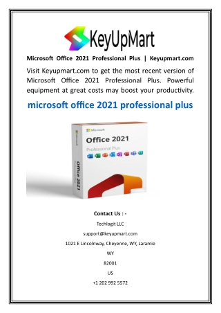 Microsoft Office 2021 Professional Plus  Keyupmart.com