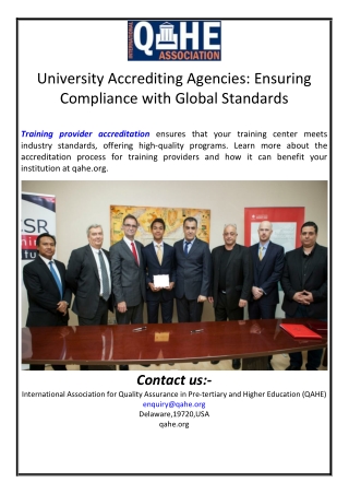 University Accrediting Agencies: Ensuring Compliance with Global Standards
