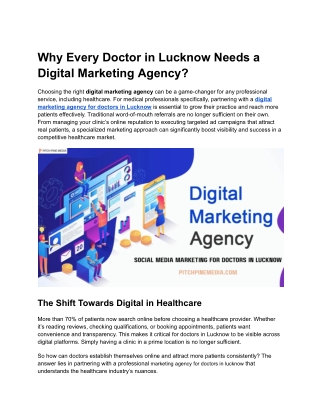 Boost with expert digital marketing agency for doctors in Lucknow