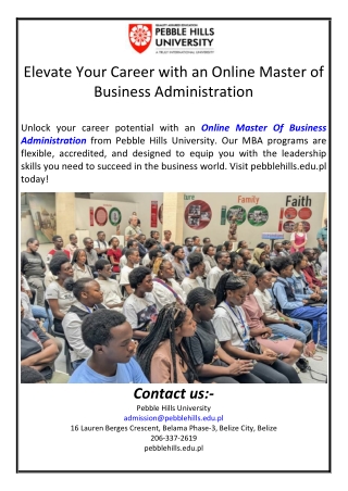 Elevate Your Career with an Online Master of Business Administration