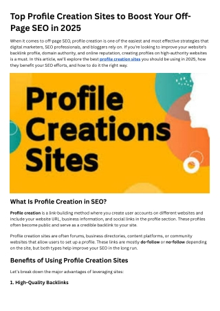 top profile creation sites to boost your o page