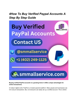 4How To Buy Verified Paypal Accounts A Step By Step Guide